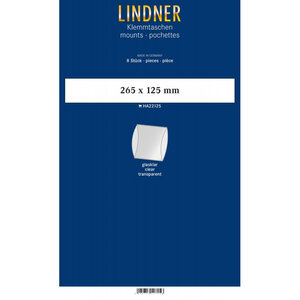 Bandes double soudure 265 x 125 mm pour blocs  carnets de timbres. Fond - Transparent