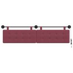 vidaXL Tête de lit suspendue Avec lumière LED Bordeaux Tissu