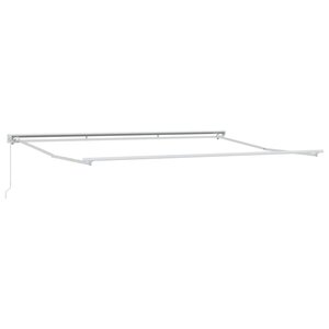 vidaXL Cadre de auvent manuel Réglable Blanc 4 5 × 3 m Acier