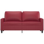 vidaXL Canapé à 2 places Rouge bordeaux 140 cm Similicuir