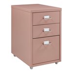 Caisson de bureau armoire meuble de rangement à roulettes acier 48 x 28 x 41 cm marron clair 03_0009120