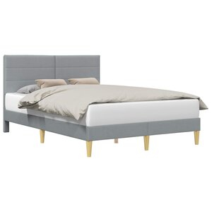 vidaXL Cadre de lit avec tête de lit Gris clair 120 x 190 cm Tissu