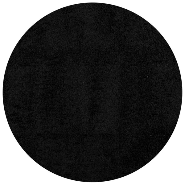 vidaXL Tapis shaggy PAMPLONA poils longs moderne noir Ø 280 cm