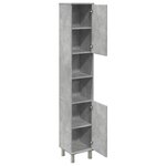 vidaXL Armoire de salle de bain Gris béton 30x30x179 cm Aggloméré