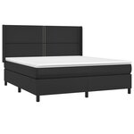 vidaXL Sommier à lattes de lit avec matelas Noir 180x200 cm Similicuir