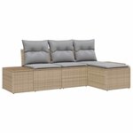 vidaXL Ensemble de canapé de jardin 4 Pièces Beige et Gris clair