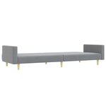 vidaXL Canapé-lit à 2 places avec repose-pied gris clair tissu