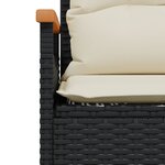 vidaXL Salon de jardin 3 Pièces avec coussins noir résine tressée