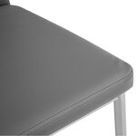 Lot de 4 chaises siège de salon cuisine salle à manger design élégant avec brillant gris 08_0000562