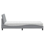 vidaXL Lit avec matelas gris clair 90x200 cm tissu