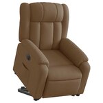 vidaXL Fauteuil inclinable électrique marron tissu