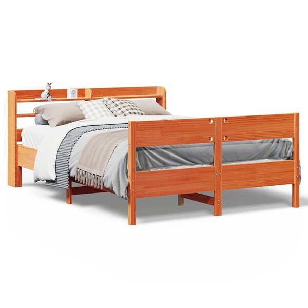 vidaXL Cadre de lit sans matelas cire marron 120x200cm bois pin massif
