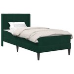 vidaXL Cadre de lit avec matelas Vert foncé 90 x 190 cm Velours