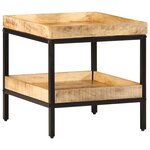 vidaXL Table d'appoint 45x45x45 cm Bois massif Bois de manguier rugueux