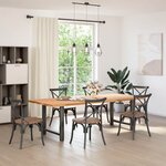 vidaXL Pieds de table à manger Anthracite 2 pièces 80 x (72-73) cm Acier