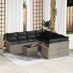 vidaXL Ensemble de canapé de jardin 9 Pièces Gris clair  Gris foncé