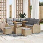 vidaXL Ensemble de canapé de jardin 8 Pièces Beige Poly rotin