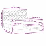 vidaXL Lit avec sommier et banc marron foncé 200x200 cm Tissu