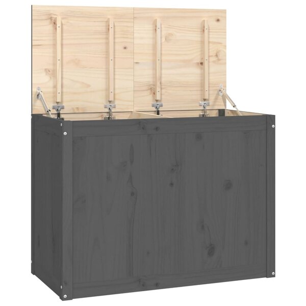 vidaXL Boîte à linge Gris 88 5x44x66 cm Bois massif de pin