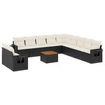 vidaXL Salon de jardin 12 Pièces avec coussins noir résine tressée