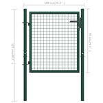 vidaXL Portail de clôture acier 100x75 cm vert