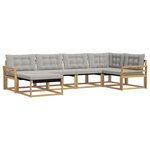 vidaXL Ensemble de canapés d'extérieur 6 Pièces Blanc et gris clair