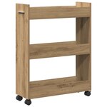 Cabinet roulant vidaXL chêne artisanal 60x22x79 cm en bois d'ingénierie