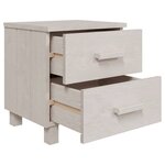 vidaXL Tables de chevet HAMAR 2 Pièces Blanc 40x35x44 5 cm Bois massif