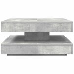 vidaXL Table basse rotative à 360 degrés gris béton 70x70x34 5 cm