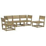 vidaXL Salon de jardin 5 Pièces bois de pin imprégné