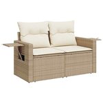 vidaXL Salon de jardin avec coussins 6 Pièces beige résine tressée