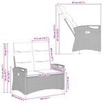 vidaXL Banc de jardin Gris et Gris foncé 105 x 60 x 112 cm