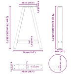 vidaXL Pieds de table à manger en forme de A  2 pièces  blanc  50 x (72-73) cm  acier