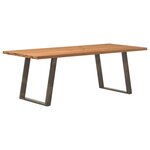vidaXL Table à manger et bord naturel bois massif chêne rectangulaire