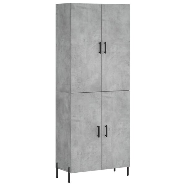 vidaXL Buffet haut Gris béton 69 5x34x180 cm Bois d'ingénierie