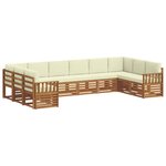 vidaXL Ensemble de canapés d'extérieur 10 pc Naturel et Crème