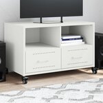 vidaXL Meuble TV blanc 68x39x43 5 cm acier