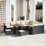 Set de canapé de jardin vidaXL 12 pièces avec coussins noir