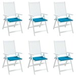 vidaXL Coussins de chaise jardin lot de 6 bleu 40x40x4 cm tissu oxford