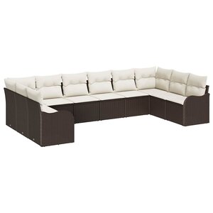 vidaXL Ensemble de canapé de jardin Marron 344 x 177 5 x 85 cm