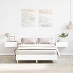 vidaXL Cadre de lit sans matelas blanc 120x190 cm bois d'ingénierie