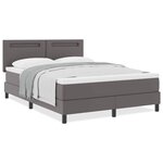 vidaXL Cadre de Lit avec Matelas Gris 160 x 200 cm Faux cuir