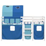 vidaXL Lit mezzanine enfants avec tunnel sans matelas bleu 90x190 cm