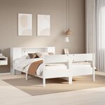 vidaXL Lit bibliothèque sans matelas blanc 120x200 cm bois pin massif