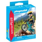 PLAYMOBIL 71756 - Cycliste avec vélo tout terrain et souche d'arbre