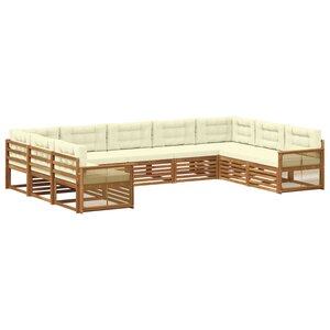 vidaXL Ensemble de canapés d'extérieur 9 pc Naturel et Crème