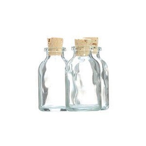 210 mini bouteilles en verre 6 cm avec bouchon liège