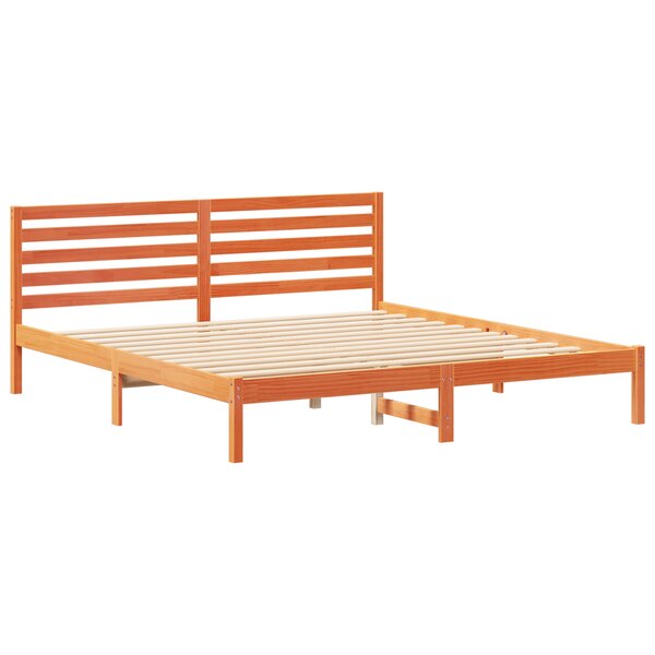 vidaXL Cadre de lit Marron cire 180 x 200 cm Bois massif en pin