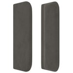 vidaXL Tête de lit avec oreilles Gris foncé 93x16x78/88 cm Velours