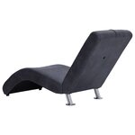 vidaXL Chaise longue avec oreiller Gris Similicuir daim